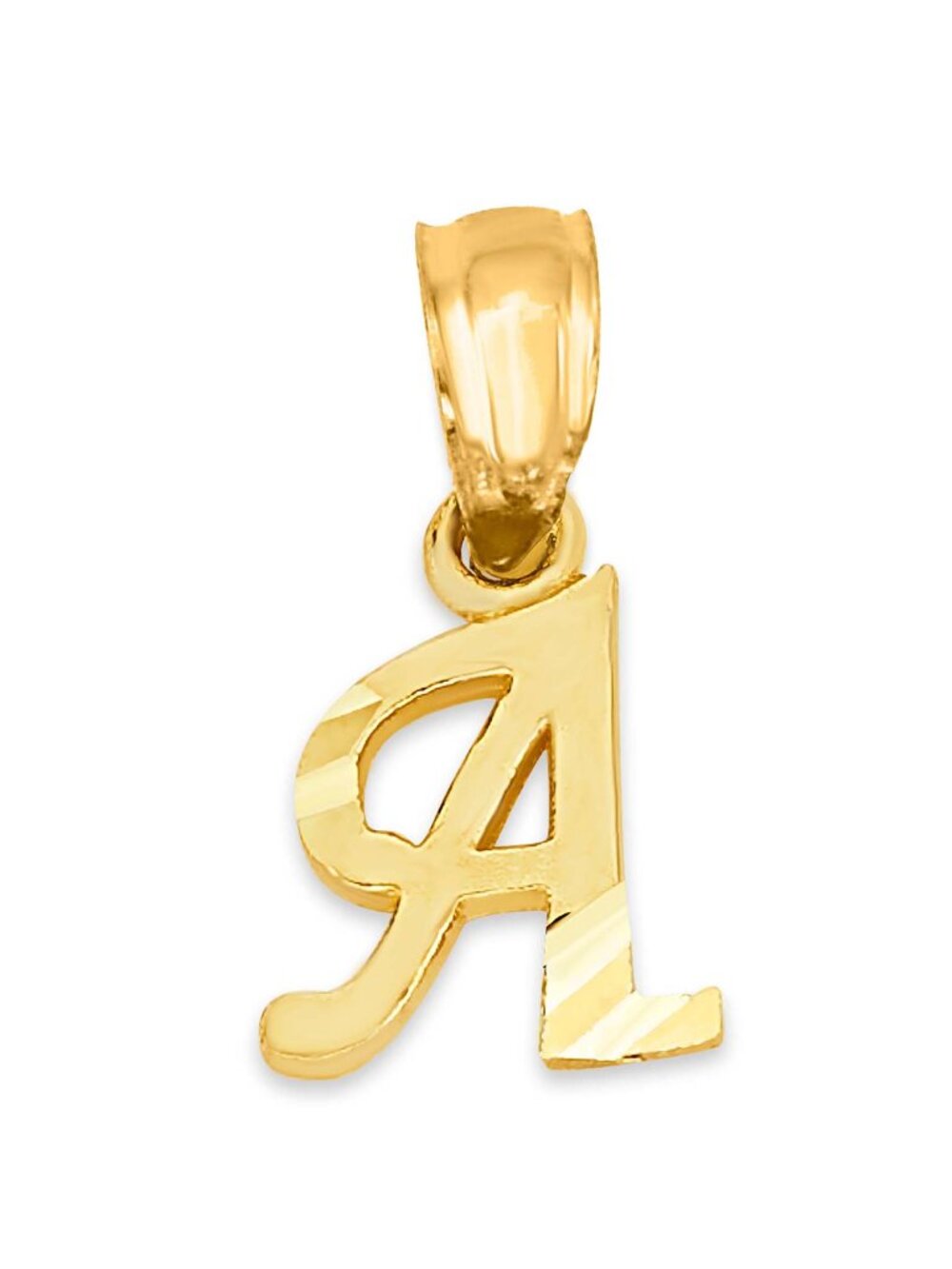 10k Gold Tiny Initial Pendant - Personalized Letter Jewelry Gifts for Necklace
